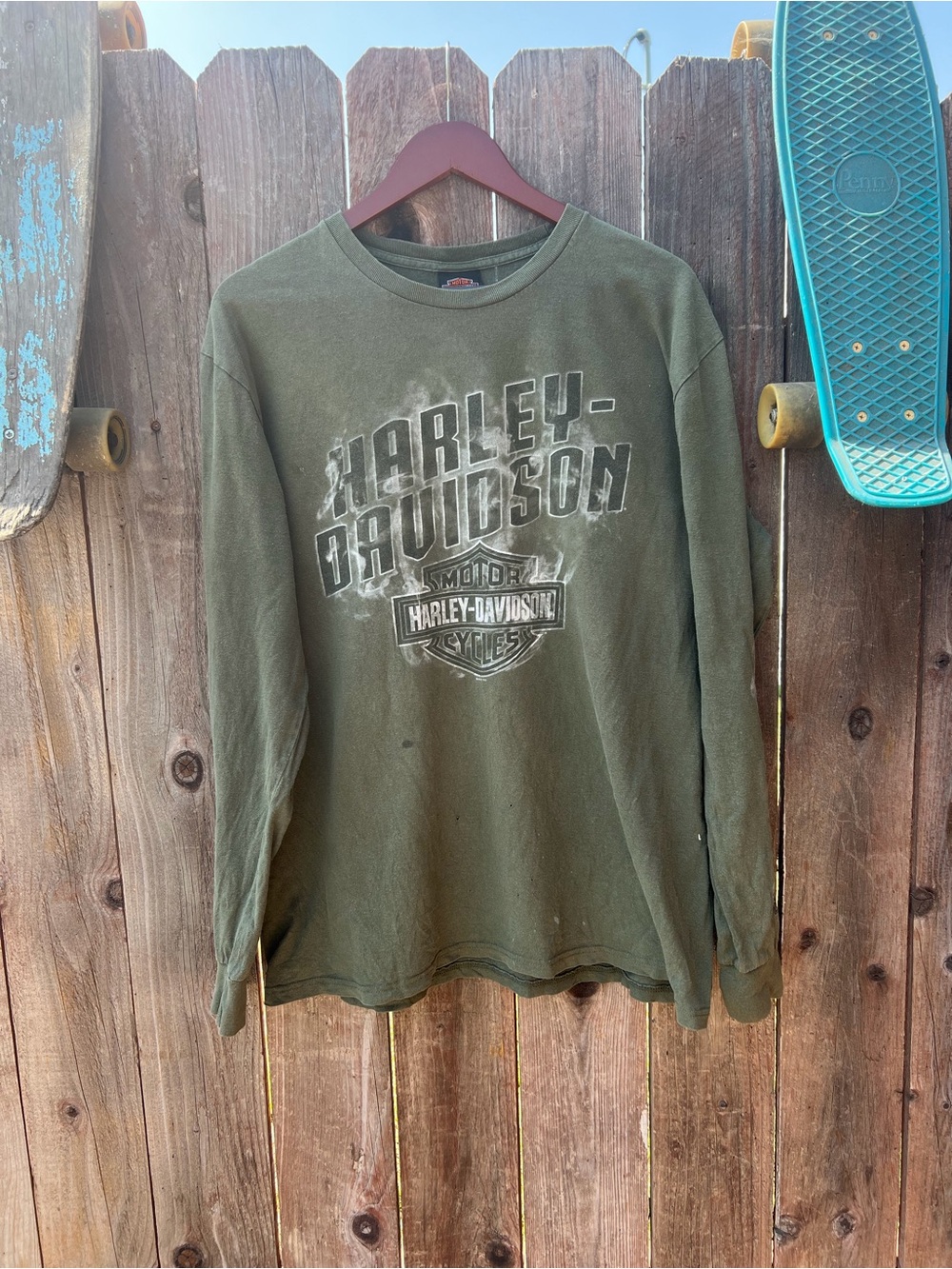 Harley-Davidson Olive Green Long-Sleeve Graphic Tee
